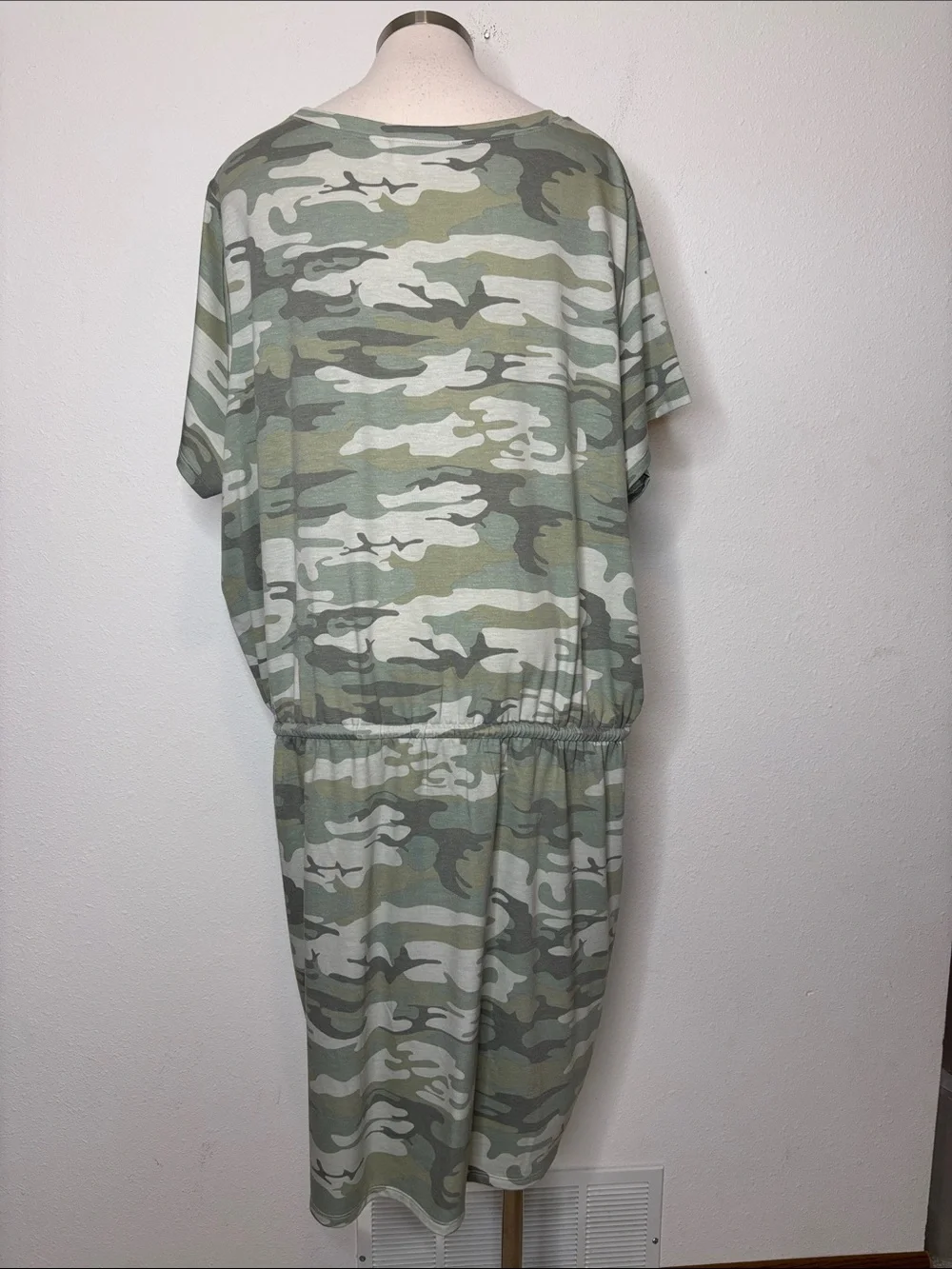 Belle by Kim Gravel Sage Green Camo Drawstring Dress